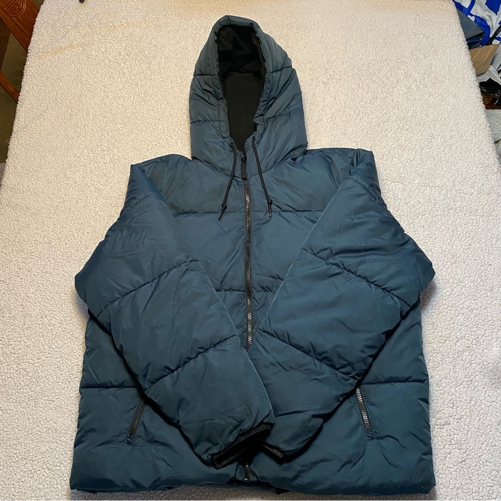 Old Navy Dark Teal Hooded Puffer Jacket - Size Large